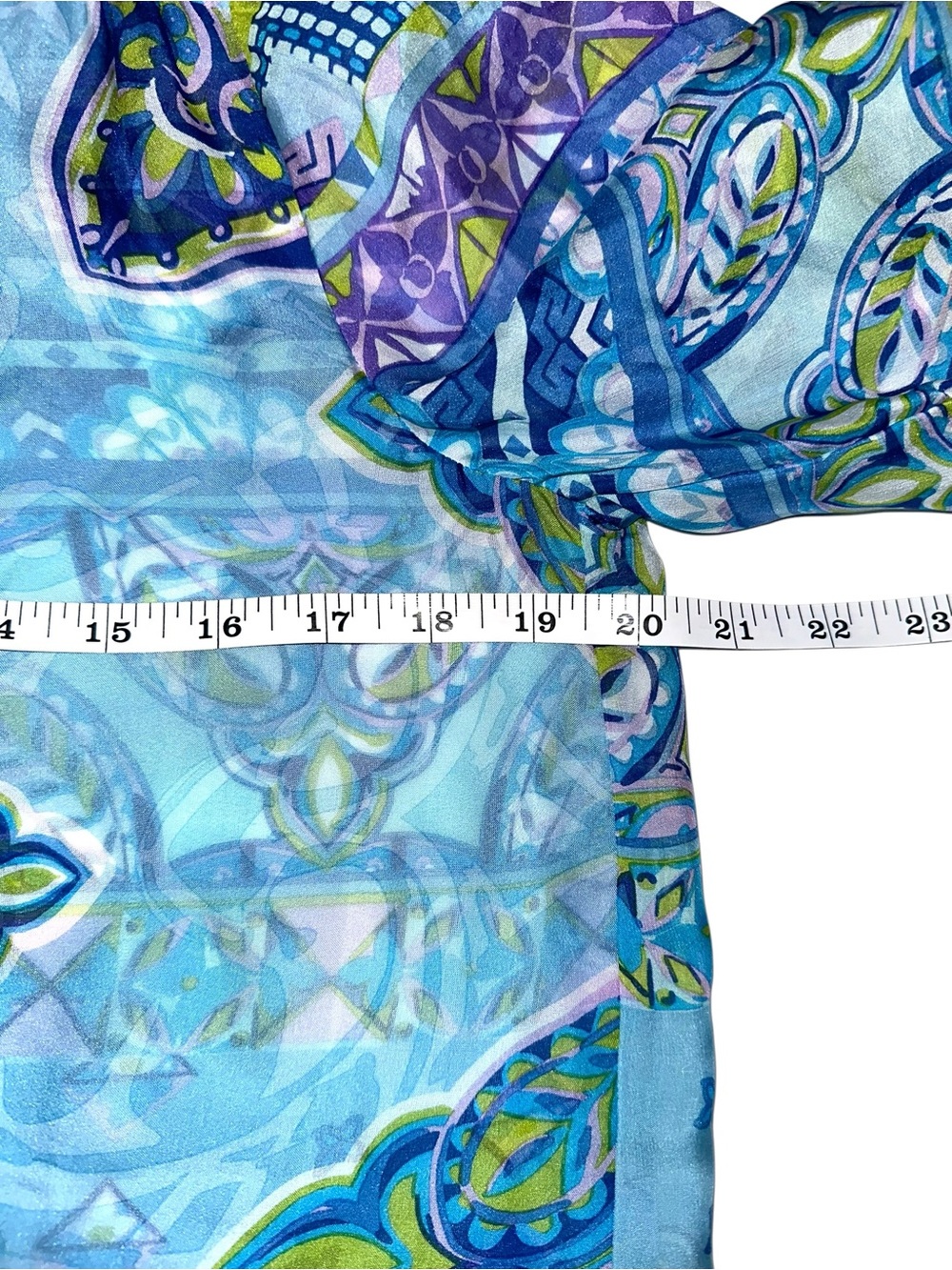 Hale Bob Silk Paisley Print Blue Long Sleeve Peasant Blouse SMALL - Picture 5 of 6